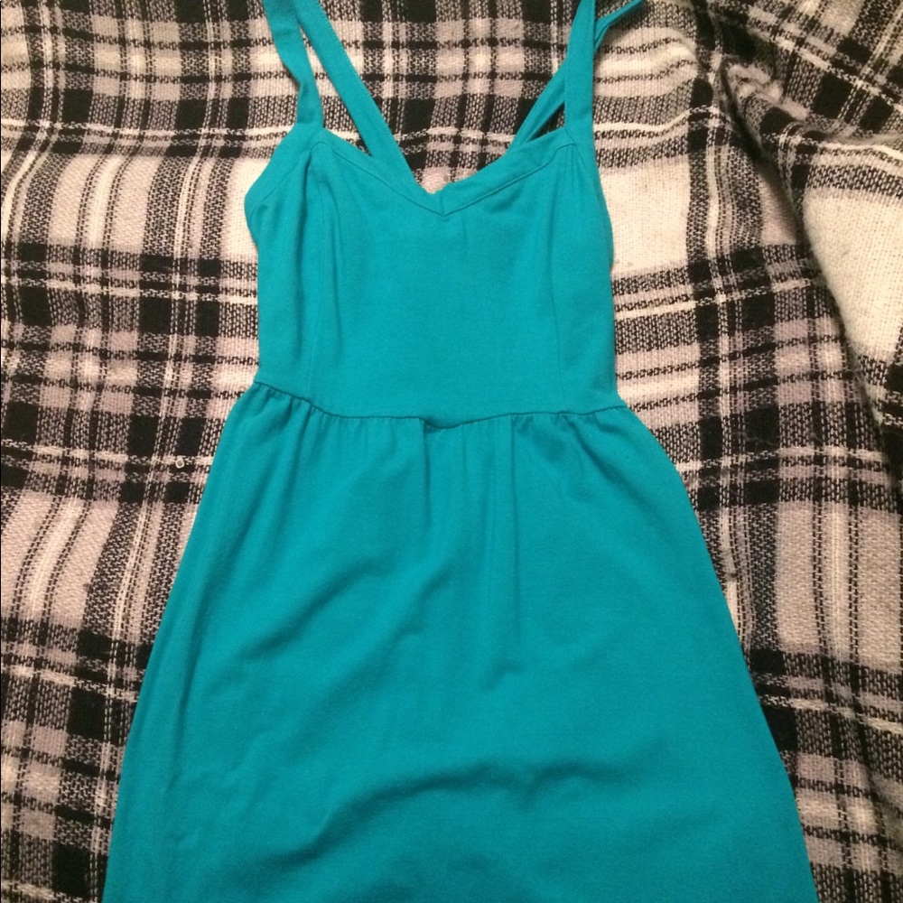 Turquoise sweetheart neckline sundress